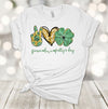 Saint Patrick's Day, Peace Love Pattys Day, Luck Clover, Patricks Day Clover, Premium Soft Unisex Tee, 2x, 3x, 4x, Plus Size Available