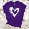 Valentine's Day, White Heart Hand Drawn, Simple White Heart,  Premium Unisex Soft Tee, 2x, 3x, 4x, Plus Size Available