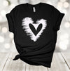 Valentine's Day, White Heart Hand Drawn, Simple White Heart,  Premium Unisex Soft Tee, 2x, 3x, 4x, Plus Size Available