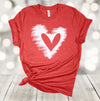 Valentine's Day, White Heart Hand Drawn, Simple White Heart,  Premium Unisex Soft Tee, 2x, 3x, 4x, Plus Size Available