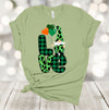 Saint Patrick's Day Shirt, Love Gnome, Leopard Print Gnome, Green Gnome, Lucky Shirt, Premium Soft Unisex Tee, Plus Size Available