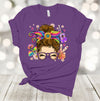 Tie Dye Shirt, Messy Bun Mom, Tie Dye Sunflower, Mushrooms, Peace Signs, Premium Soft Unisex, Plus Size Available