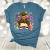 Tie Dye Shirt, Messy Bun Mom, Tie Dye Sunflower, Mushrooms, Peace Signs, Premium Soft Unisex, Plus Size Available