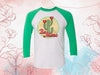 Valentine's Day Raglan, Be Mine, Cactus Valentine, Prickly Valentine's Day, Unisex Next Level Raglan Three Quarter Sleeve