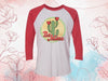 Valentine's Day Raglan, Be Mine, Cactus Valentine, Prickly Valentine's Day, Unisex Next Level Raglan Three Quarter Sleeve