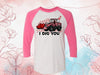 Valentine's Day Raglan, I Dig You, Pink Tractor, Tractor Valentine, Farmer Valentine, Unisex Next Level Raglan Three Quarter Sleeve