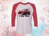 Valentine's Day Raglan, I Dig You, Pink Tractor, Tractor Valentine, Farmer Valentine, Unisex Next Level Raglan Three Quarter Sleeve