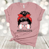 Sports Shirt, Messy Bun, #BASEBALLLIFE, Baseball Mom, Premium Soft Unisex Shirt, 2x, 3x, 4x, Plus Sizes Available