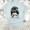 Sports Shirt, Messy Bun, #FOOTBALLSOCCERMOM, Soccer Mom, Football Mom, Premium Unisex Shirt, 2x, 3x, 4x, Plus Size Available