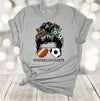 Sports Shirt, Messy Bun, #FOOTBALLSOCCERMOM, Soccer Mom, Football Mom, Premium Unisex Shirt, 2x, 3x, 4x, Plus Size Available