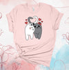 Valentine's Day Shirt, Couples Cat Shirt, White And Gray Cats, Cats And Hearts, Premium Soft Unisex Tee, Plus Sizes 3x, 4x Available