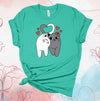 Valentine's Day Shirt, Couples Cat Shirt, White And Gray Cats, Cats And Hearts, Premium Soft Unisex Tee, Plus Sizes 3x, 4x Available