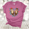 Valentine's Day Shirt, Two Otters Holding Hands, Love Otters, Heart Shaped Otters, Premium Soft Unisex Shirt, 2x, 3x, 4x