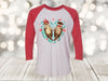 Valentine's Day Raglan, Otter Couple, Heart Shaped Otters, Otter Lover, Plus Sized Available, Next Level Raglan Three Quarter Sleeve