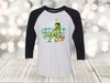 Easter Raglan, Happy Easter T-Rex, Easter Tyrannosaurus, Easter Eggs, Next Level Raglan Three Quarter Sleeve, Choice Of Colors