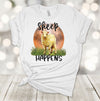 Sheep Shirt, Sheep Happens, Funny Sheep Shirt, Farming Tee Shirt, Premium Soft Unisex Tee, Plus Size 2x, 3x, 4x Available