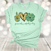 Saint Patrick's Day, Peace Love Pattys Day, Luck Clover, Patricks Day Clover, Premium Soft Unisex Tee, 2x, 3x, 4x, Plus Size Available