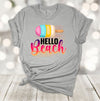 Summer Tee, Hello Beach, Tropical Vacation, Popsicle, Beach Vacation, Summer, Premium Soft Unisex, 2x, 3x, 4x, Plus Sizes Available