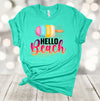 Summer Tee, Hello Beach, Tropical Vacation, Popsicle, Beach Vacation, Summer, Premium Soft Unisex, 2x, 3x, 4x, Plus Sizes Available