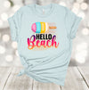 Summer Tee, Hello Beach, Tropical Vacation, Popsicle, Beach Vacation, Summer, Premium Soft Unisex, 2x, 3x, 4x, Plus Sizes Available