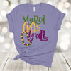 Mardi Gras Shirt, Mardi Gras Y'all, Mardi Gras, Beads, French Quarter, Plus Size 2x, 3x, 4x Available