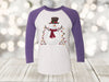 Christmas Raglan, Snowman With Christmas Lights, Snowman With Hat, Next Level Raglan Three Quarter Sleeve, Choice Of Colors