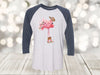 Flamingo Raglan, Fancy Flamingo With Cowboy Boots, Cowboy Hat, Flamingo Shirt, Next Level Raglan Three Quarter Sleeve, Choice Of Colors