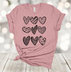 Valentine's Day Shirt, Valentine Hearts, Hearts In A Row, Heather Shapes And Patterns, 2x, 3x, 4x, Plus Sizes Available