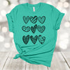 Valentine's Day Shirt, Valentine Hearts, Hearts In A Row, Heather Shapes And Patterns, 2x, 3x, 4x, Plus Sizes Available