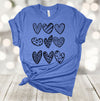 Valentine's Day Shirt, Valentine Hearts, Hearts In A Row, Heather Shapes And Patterns, 2x, 3x, 4x, Plus Sizes Available