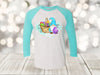 Easter Raglan, Easter Gnome, Easter Egg Basket, Dyed Eggs, Gnome, Next Level Raglan Three Quarter Sleeve, Choice Of Colors