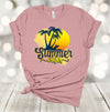 Summer Tee, Summer Vibes, Tropical Vacation, Palm Trees, Summer Fun, Premium Soft Unisex, 2x, 3x, 4x, Plus Sizes Available