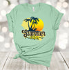 Summer Tee, Summer Vibes, Tropical Vacation, Palm Trees, Summer Fun, Premium Soft Unisex, 2x, 3x, 4x, Plus Sizes Available