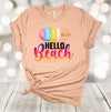 Summer Tee, Hello Beach, Tropical Vacation, Popsicle, Beach Vacation, Summer, Premium Soft Unisex, 2x, 3x, 4x, Plus Sizes Available