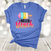 Summer Tee, Hello Beach, Tropical Vacation, Popsicle, Beach Vacation, Summer, Premium Soft Unisex, 2x, 3x, 4x, Plus Sizes Available