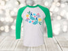 Peacock Raglan, Pretty Colorful Peacocks, Pastel Flowers, Unisex Next Level Raglan Three Quarter Sleeve