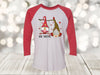 Valentine's Day Raglan, Gnome Couple, Be Mine Gnomes, Cute Gnomes, Unisex Next Level Raglan Three Quarter Sleeve