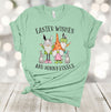 Easter Shirt, Easter Wishes And Bunny Wishes, Easter Gnomes, Easter Bunny, Premium Soft Unisex, Plus Size 2x, 3x, 4x Available