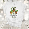 Saint Patrick's Day, Let The Shenanigans Begin, Green Gnomes, Four Leaf Clover, Premium Unisex Tee,  2x, 3x, 4x Plus Sizes Available