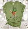 Saint Patrick's Day, Let's Get Lucked Up, Green Gnomes, Four Leaf Clover, Premium Unisex Tee,  2x, 3x, 4x Plus Sizes Available