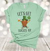 Saint Patrick's Day, Let's Get Lucked Up, Green Gnomes, Four Leaf Clover, Premium Unisex Tee,  2x, 3x, 4x Plus Sizes Available