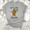 Saint Patrick's Day, Lucky And Blessed, Green Gnomes, Four Leaf Clover, Premium Unisex Tee,  2x, 3x, 4x Plus Sizes Available