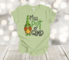 Saint Patrick's Day, Miss Pot O' Gold, Green Gnomes, Four Leaf Clover, Premium Unisex Tee,  2x, 3x, 4x Plus Sizes Available