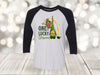 Saint Patrick's Day Raglan, One Lucky Gnome, Gnome And Clover, Shamrock, Lucky, Plus Size Available, Next Level Raglan Three Quarter Sleeve