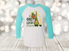 Saint Patrick's Day Raglan, One Lucky Gnome, Gnome And Clover, Shamrock, Lucky, Plus Size Available, Next Level Raglan Three Quarter Sleeve