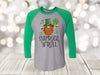 Saint Patrick's Day, Shamrock 'N' Roll, Gnomes Shirt, Shamrock Shirt, Next Level Raglan Three Quarter Sleeve, Plus Sizes Available