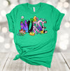 Mardi Gras Shirt, Nurse Mardi Gras, King Cake, Beads, Premium Unisex Soft Shirt, 2x, 3x, 4x, Plus Size Available