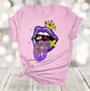 Mardi Gras Shirt, Mardi Gras Lips, King Cake, Beads, Premium Unisex Soft Shirt, 2x, 3x, 4x, Plus Size Available