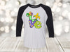 Mardi Gras Raglan, Love Mardi Gras, Fleur De Lis, French Quarter, Louisiana, Unisex Next Level Raglan Three Quarter Sleeve