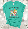 Easter Shirt, Easter Wishes And Bunny Wishes, Easter Gnomes, Easter Bunny, Premium Soft Unisex, Plus Size 2x, 3x, 4x Available